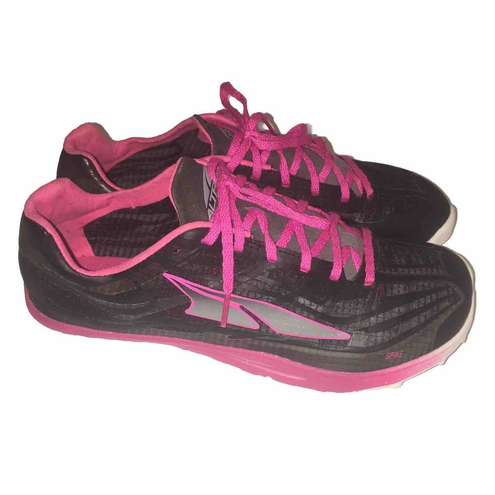 Altra Golden Spike Womens 9 M Mens 7.5 Black Pink Track Trail Run Cleats Shoes